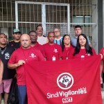 Protesto do sindicato e vigilantes na Fasc, em janeiro